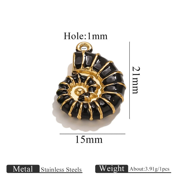 Stainless Steel Conch Multishape Jewelry Pendant Necklace Earrings Accessories With 18K Electroplating