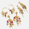 Stainless Steel Conch Pendant Tassel Starfish Earrings Bohemian Style Electroplated