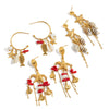 Stainless Steel Conch Pendant Tassel Starfish Earrings Bohemian Style Electroplated