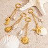 Stainless Steel Conch Sun Single Pendant Electroplated 18K Gold Color Minimalist Jewelry Bikini Buckle