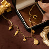 Stainless Steel Conch Turtle Necklace Pendant Furnace Vacuum Plated 18K Gold Color Preservation Summer Beach Style