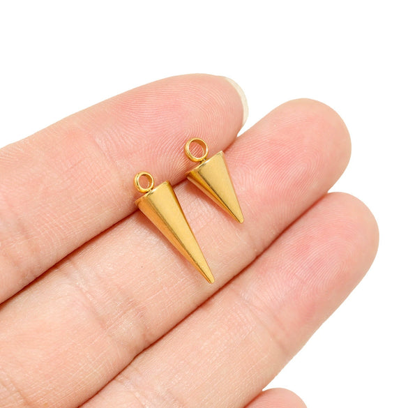 Stainless Steel Cone Pendant Jewelry Accessories Gold Electroplated