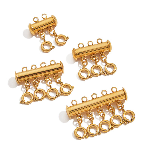 Stainless Steel Connector Layered Buckle Antiknot Folding Necklace Diy Accessories Electroplated