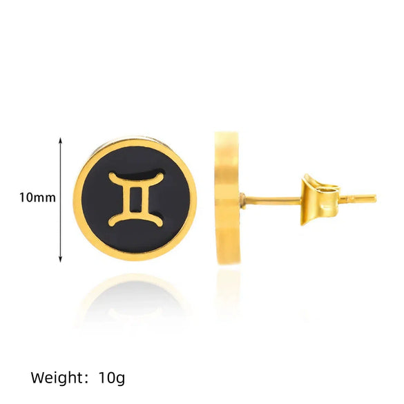 Stainless Steel Constellation Electroplated Minimalist Unisex Earrings