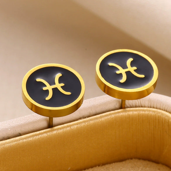 Stainless Steel Constellation Electroplated Minimalist Unisex Earrings