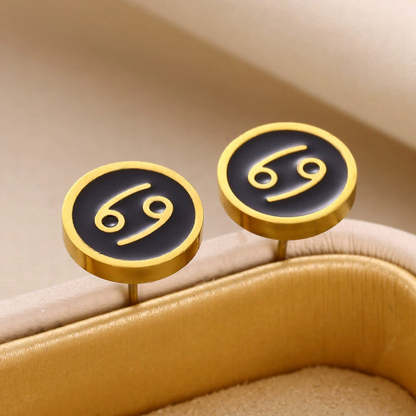 Stainless Steel Constellation Electroplated Minimalist Unisex Earrings