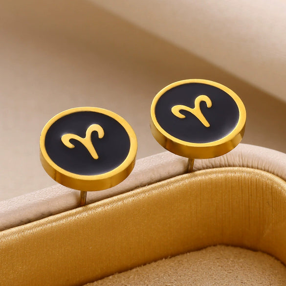 Stainless Steel Constellation Electroplated Minimalist Unisex Earrings