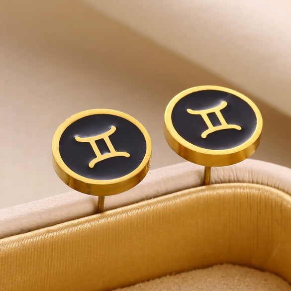 Stainless Steel Constellation Electroplated Minimalist Unisex Earrings