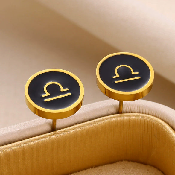 Stainless Steel Constellation Electroplated Minimalist Unisex Earrings