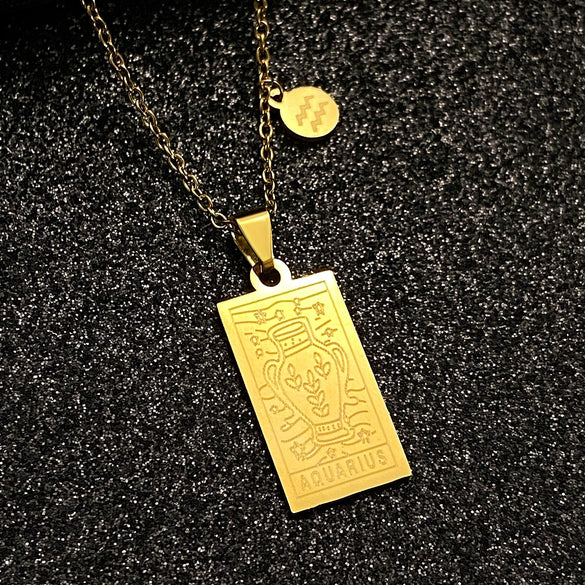 Stainless Steel Constellation Geometric Retro Women's Necklace With Electroplating