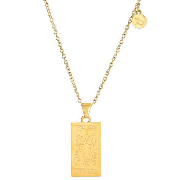Stainless Steel Constellation Geometric Retro Women's Necklace With Electroplating
