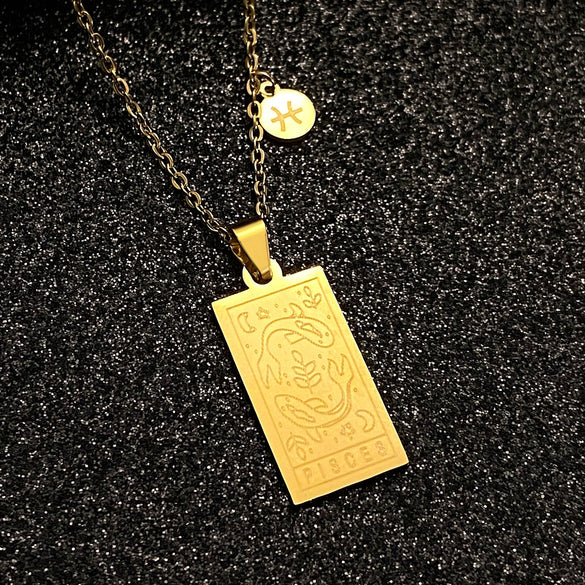 Stainless Steel Constellation Geometric Retro Women's Necklace With Electroplating