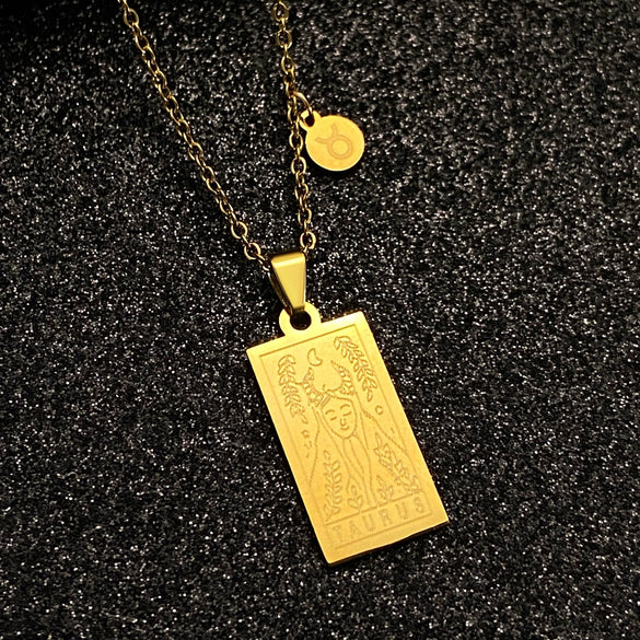 Stainless Steel Constellation Geometric Retro Women's Necklace With Electroplating