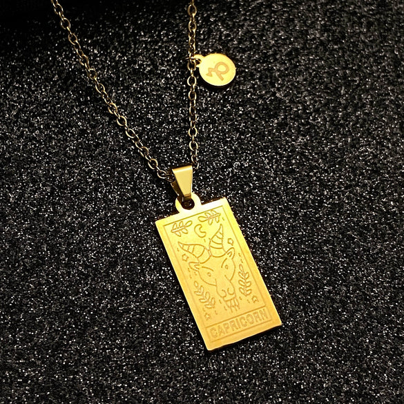 Stainless Steel Constellation Geometric Retro Women's Necklace With Electroplating