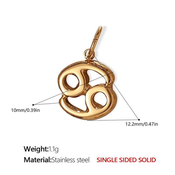 316L Stainless Steel Constellation Necklace Pendant Accessories Fashion Simple Plated 18K Gold
