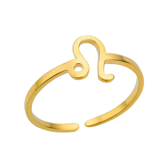 Stainless Steel Constellation Symbol Open Ring Electroplating