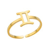Stainless Steel Constellation Symbol Open Ring Electroplating
