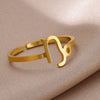 Stainless Steel Constellation Symbol Open Ring Electroplating