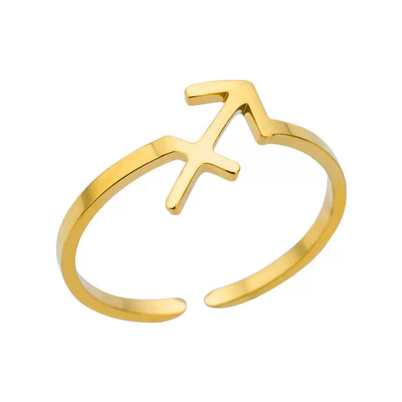 Stainless Steel Constellation Symbol Open Ring Electroplating