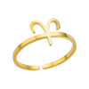 Stainless Steel Constellation Symbol Open Ring Electroplating