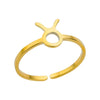 Stainless Steel Constellation Symbol Open Ring Tail Ring Minimalist Style Electroplated