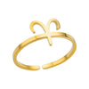 Stainless Steel Constellation Symbol Open Ring Tail Ring Minimalist Style Electroplated