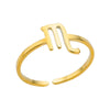 Stainless Steel Constellation Symbol Open Ring Tail Ring Minimalist Style Electroplated