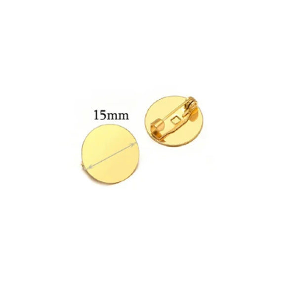Stainless Steel Convex Embossed Brooch Base Blank Tray Diy Jewelry Accessories Garment Decorative Set With Electroplating