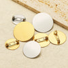Stainless Steel Convex Embossed Brooch Base Blank Tray Diy Jewelry Accessories Garment Decorative Set With Electroplating