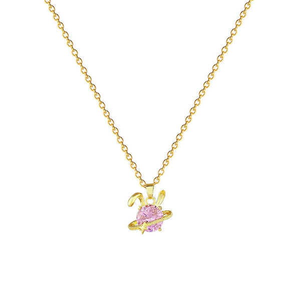 Stainless Steel Copper Geometric Cartoon Style Full Diamond Necklace