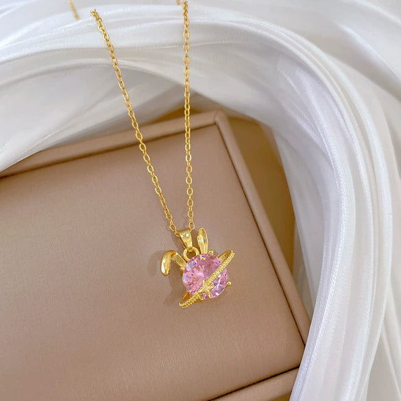 Stainless Steel Copper Geometric Cartoon Style Full Diamond Necklace