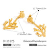Stainless Steel Coral Women's Fashion Minimalist Electroplated Earrings