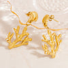 Stainless Steel Coral Women's Fashion Minimalist Electroplated Earrings