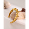 Stainless Steel Corrugated Open Bracelet With Electroplating Treatment