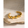 Stainless Steel Corrugated Open Bracelet With Electroplating Treatment
