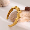 Stainless Steel Corrugated Open Bracelet With Electroplating Treatment