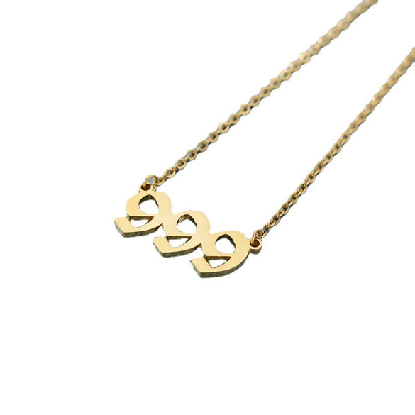 Stainless Steel Couple Necklace With Letters Numbers Text Electroplating Simple Style