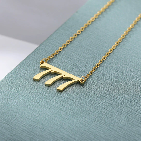 Stainless Steel Couple Necklace With Letters Numbers Text Electroplating Simple Style