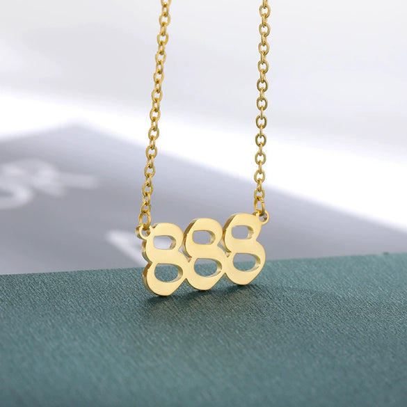 Stainless Steel Couple Necklace With Letters Numbers Text Electroplating Simple Style