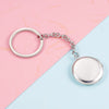 Stainless Steel Couple Round Geometric Gloss Commemorative Photo Keychain Pendant With Electroplating