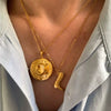 Stainless Steel Cowboy Hat Boots Necklace With Vacuum Plated 18K Gold Color