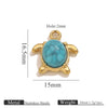 Stainless Steel Crab Turtle Bird Inlaid Stone Pendant Jewelry Accessories Electroplated