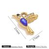 Stainless Steel Crab Turtle Bird Inlaid Stone Pendant Jewelry Accessories Electroplated