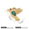 Stainless Steel Crab Turtle Bird Inlaid Stone Pendant Jewelry Accessories Electroplated