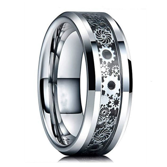 Stainless Steel Creative Gear Patch Ring Jewelry Internet Celebrity Style Geometric