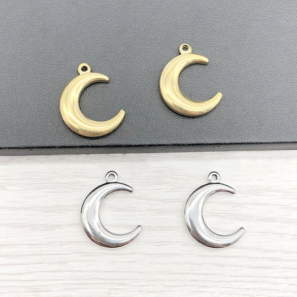 Stainless Steel Crescent Pendant Jewelry Accessories For Men And Women Electroplating Diy