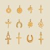 Stainless Steel Cross And Smiley Face Pendant Accessories With Electroplating