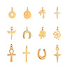 Stainless Steel Cross And Smiley Face Pendant Accessories With Electroplating