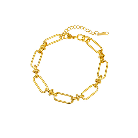 Stainless Steel Cross Buckle Bracelet Vacuum Plated 18K Gold Fashion Jewelry