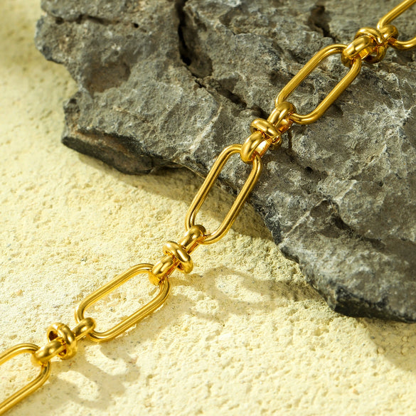 Stainless Steel Cross Buckle Bracelet Vacuum Plated 18K Gold Fashion Jewelry